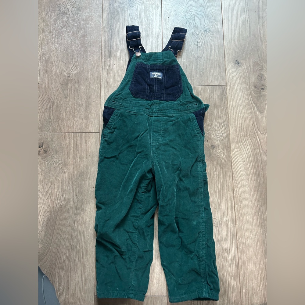 OshKosh B'gosh Green and Navy Corduroy Overalls